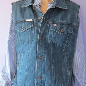 MOOSE KNUCKLES Woman's Denim Western Ranch Vest Size L